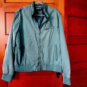 Members Only Iconic Racer Full Zip Bomber Jacket Teal Men’s Size XL